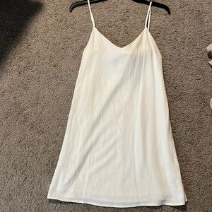 Spaghetti strap white mini dress